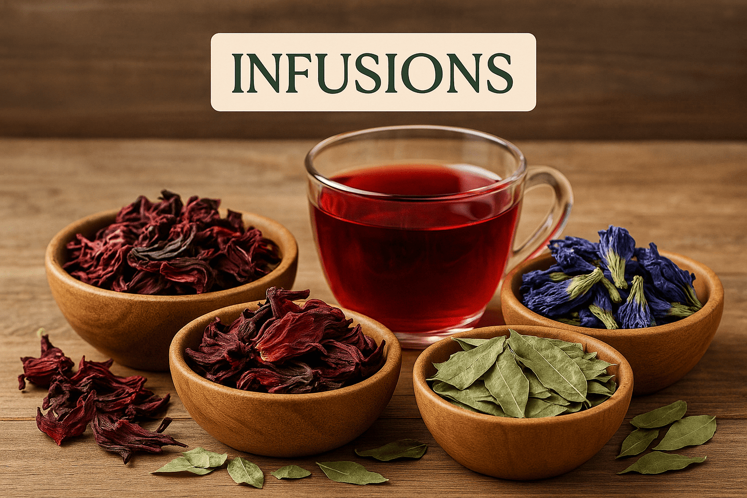 Herbal Infusions – Hibiscus Powder, Blue Lotus Flowers & Soursop Leaves - Ceylon Spice Garden
