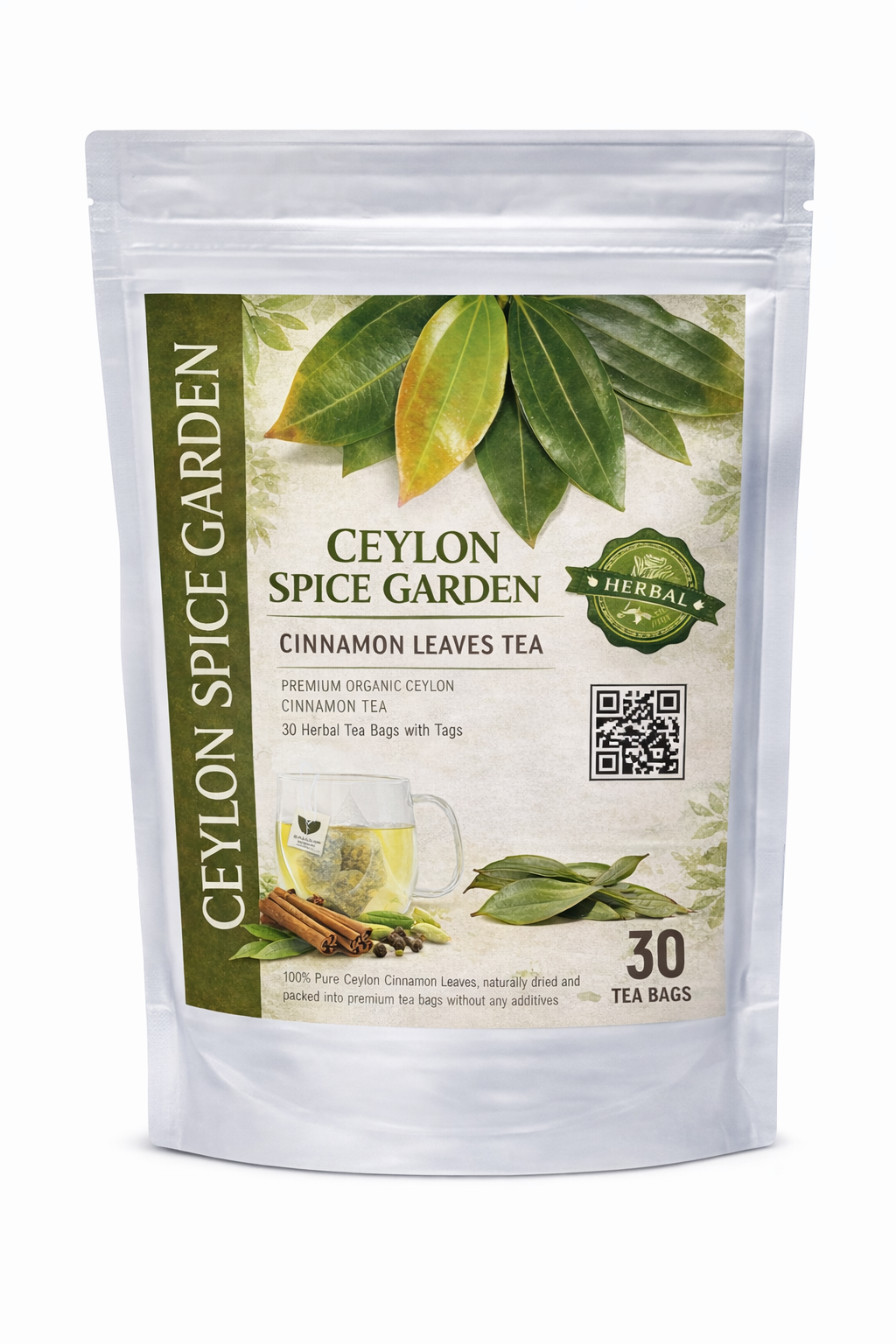 Ceylon Cinnamon Leaf Tea | Eugenol-Rich | 30 Sachets