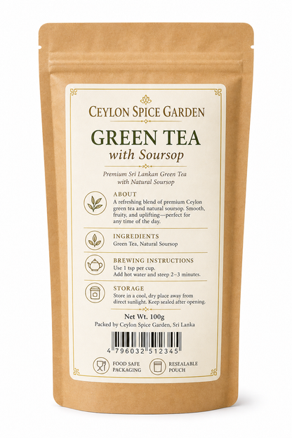 Ceylon Green Tea with Soursop Leaves - Premium Sri Lankan Loose Leaf Tea