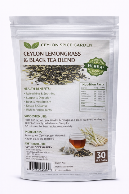 Ceylon Lemongrass & Black Tea Blend — 30 Bags FBOPF