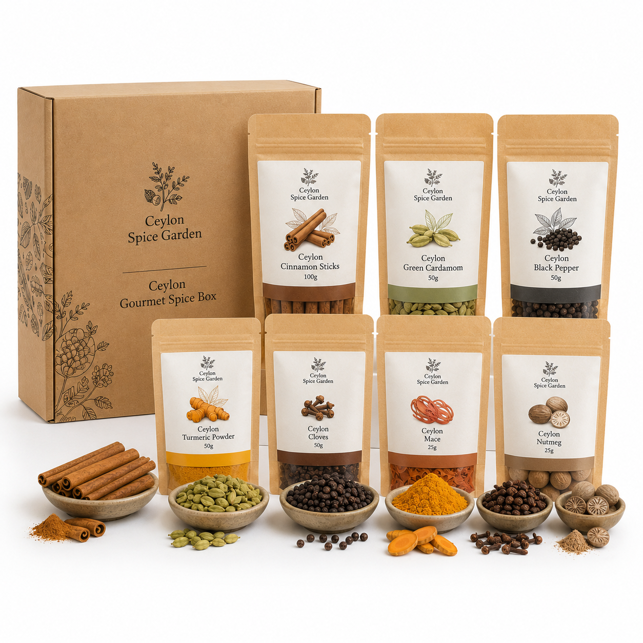 Ceylon Gourmet Spice Box – 7 Premium Sri Lankan Spices