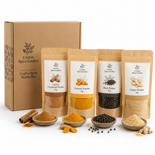 Ceylon Spice Starter Box – Cinnamon, Turmeric, Black Pepper & Ginger