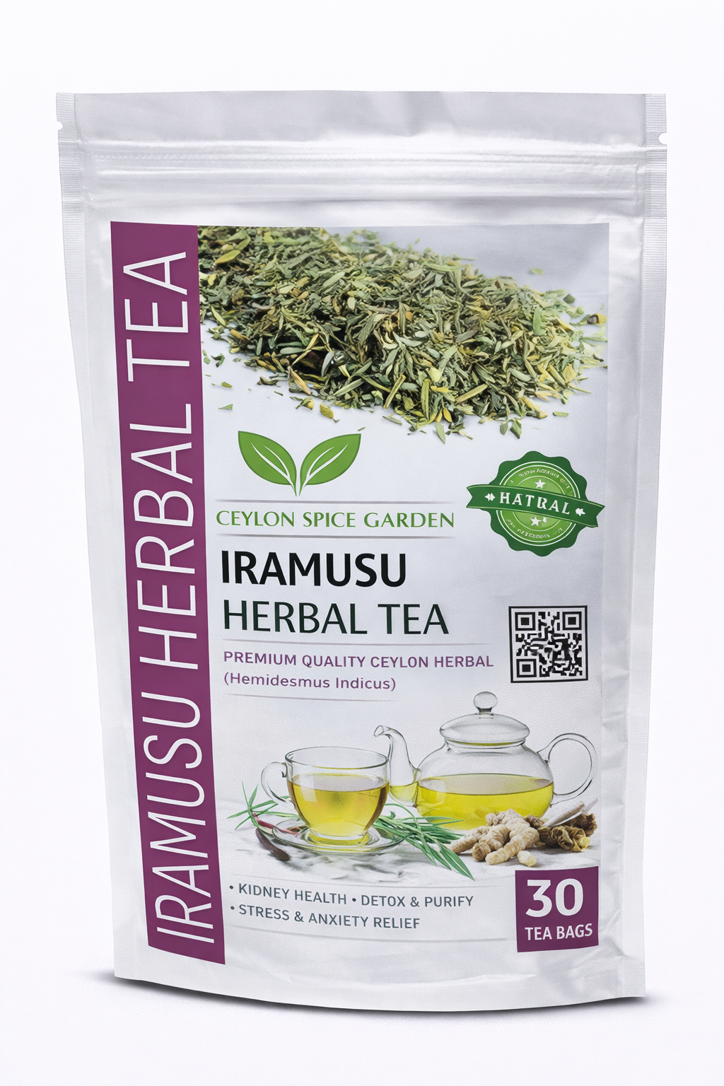 Iramusu Herbal Tea (Hemidesmus indicus) — Body Cooling, 30 Bags