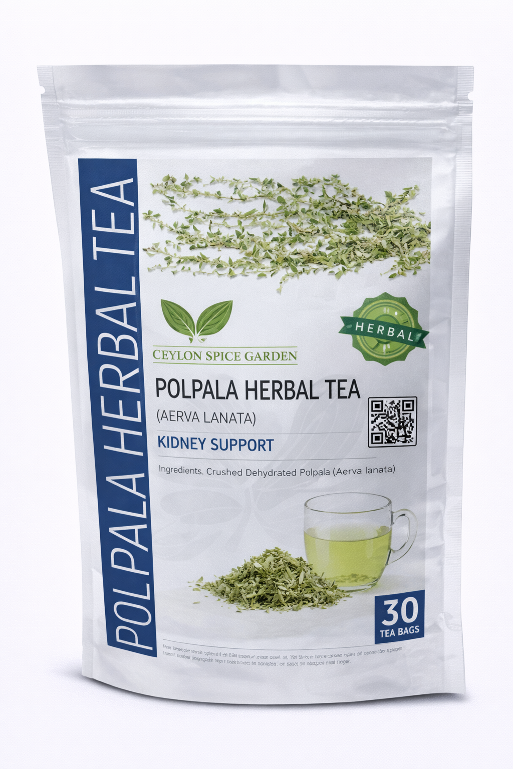 Polpala Herbal Tea (Aerva lanata) | Kidney Support, 30 Bags