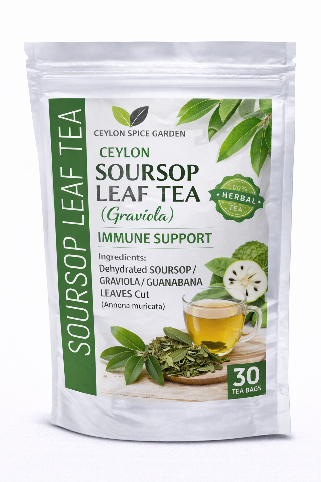Soursop Leaf Tea (Graviola) | Immune Support, 30 Bags