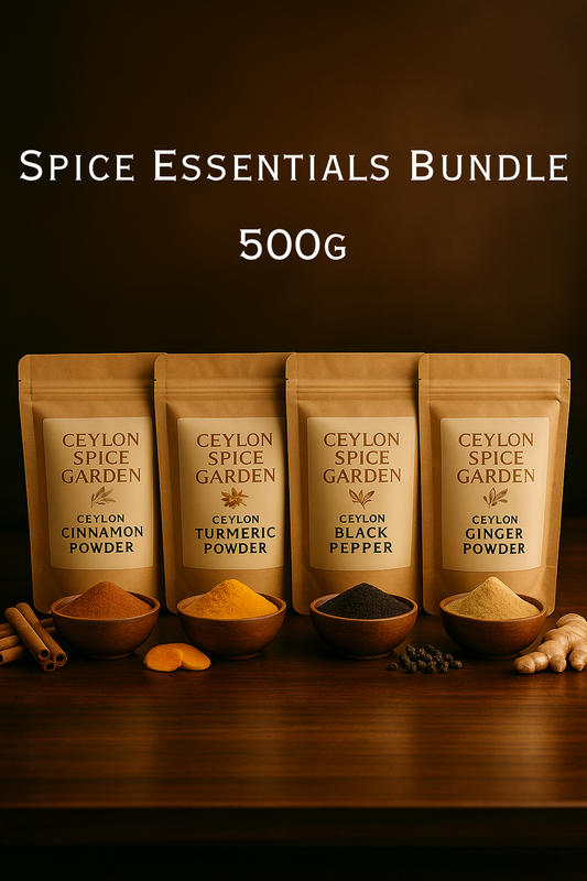 Spice Essentials Bulk Bundle – 500g x 4 (Cinnamon Powder, Turmeric, Black Pepper, Ginger)