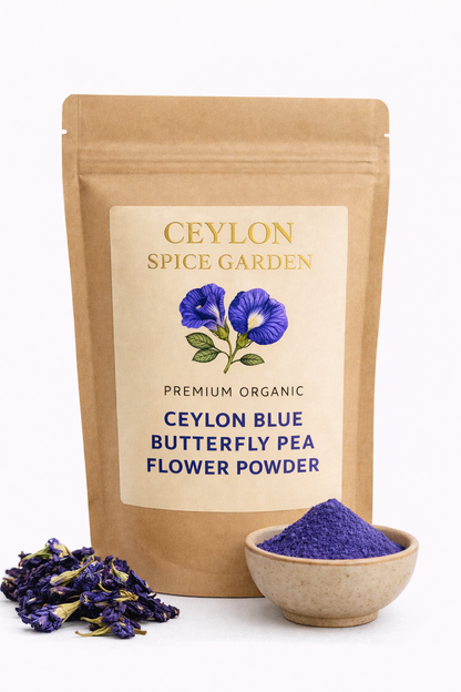 Ceylon Blue Butterfly Pea Flower Powder - 100% Pure Organic Clitoria Ternatea | Natural Food Coloring