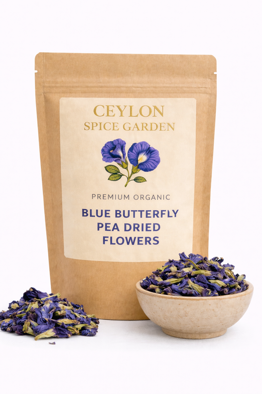 Ceylon Blue Butterfly Pea Flowers – 100% Pure Organic Clitoria ternatea | Whole Dried Flowers | Natural Food Coloring