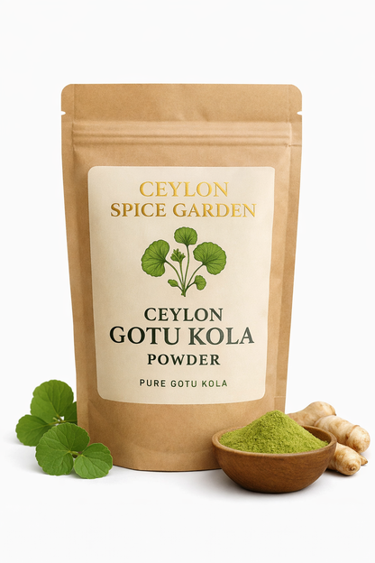 Ceylon Gotu Kola Powder | 100% Dried Sri Lankan Centella Asiatica | Natural Herbal Supplement