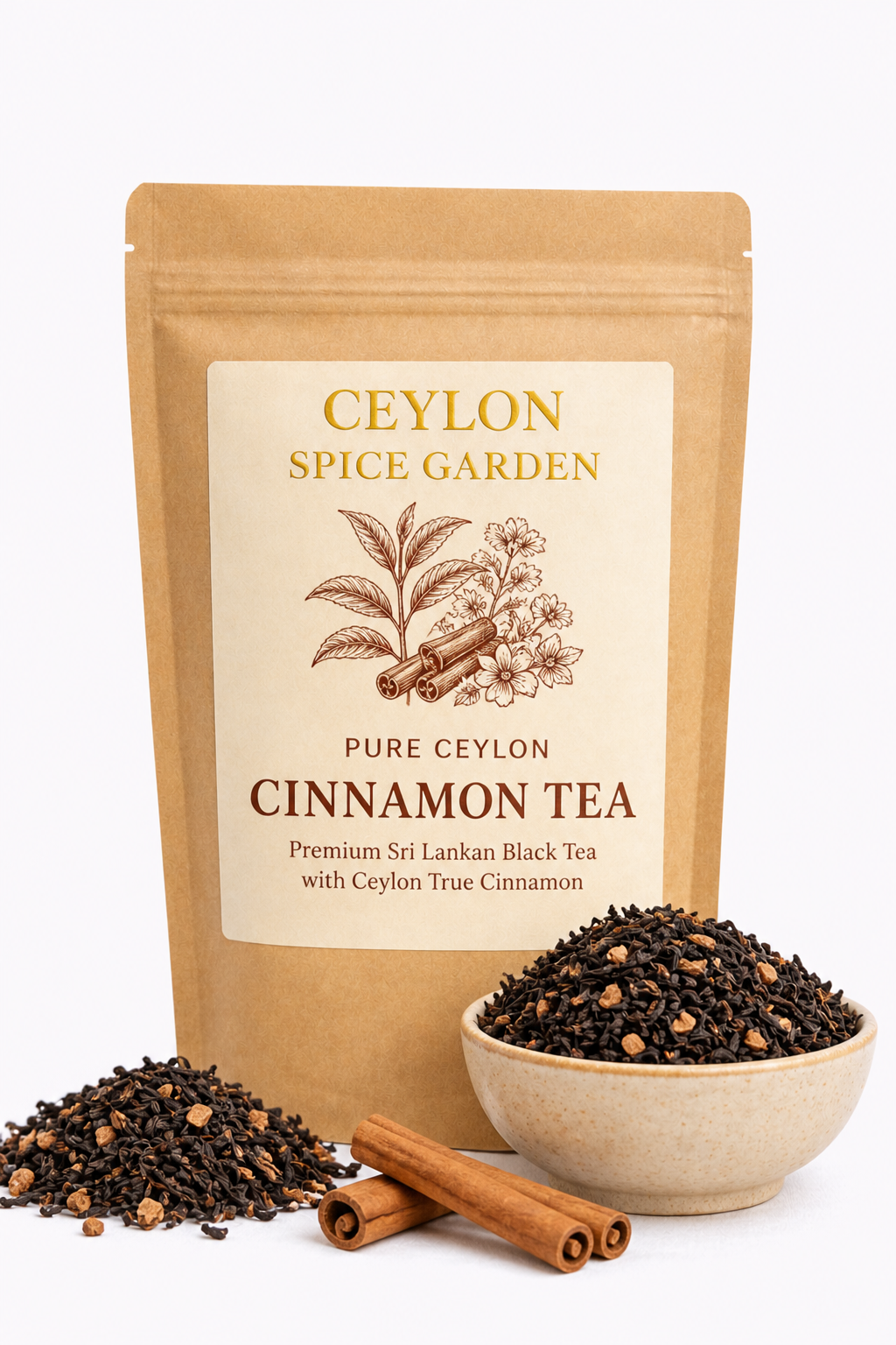 Ceylon Cinnamon Tea - Premium Sri Lankan Black Tea with Ceylon True Cinnamon