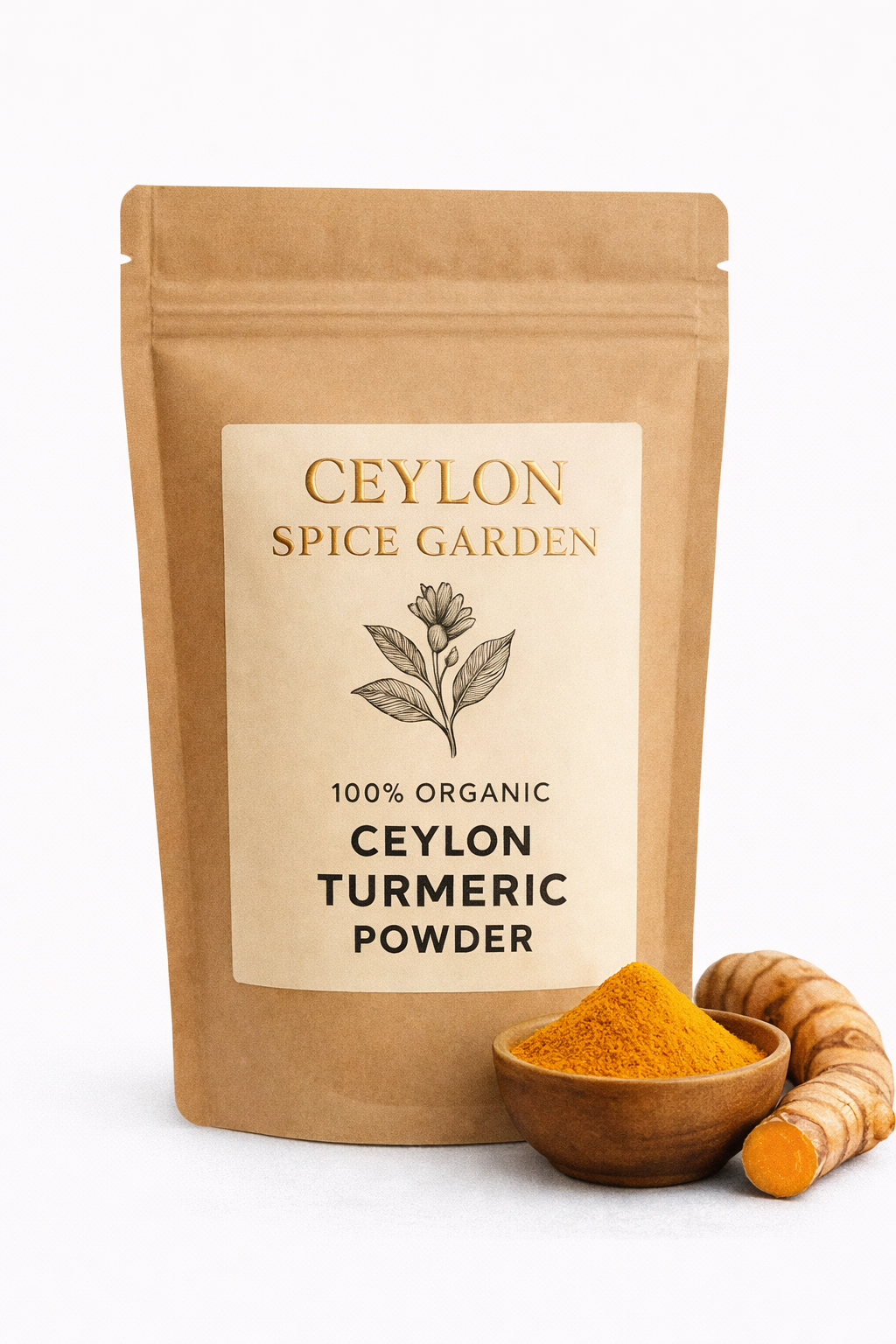Premium Organic Ceylon Turmeric Powder - 100% Pure Sri Lankan Curcumin - Anti-Inflammatory Golden Spice