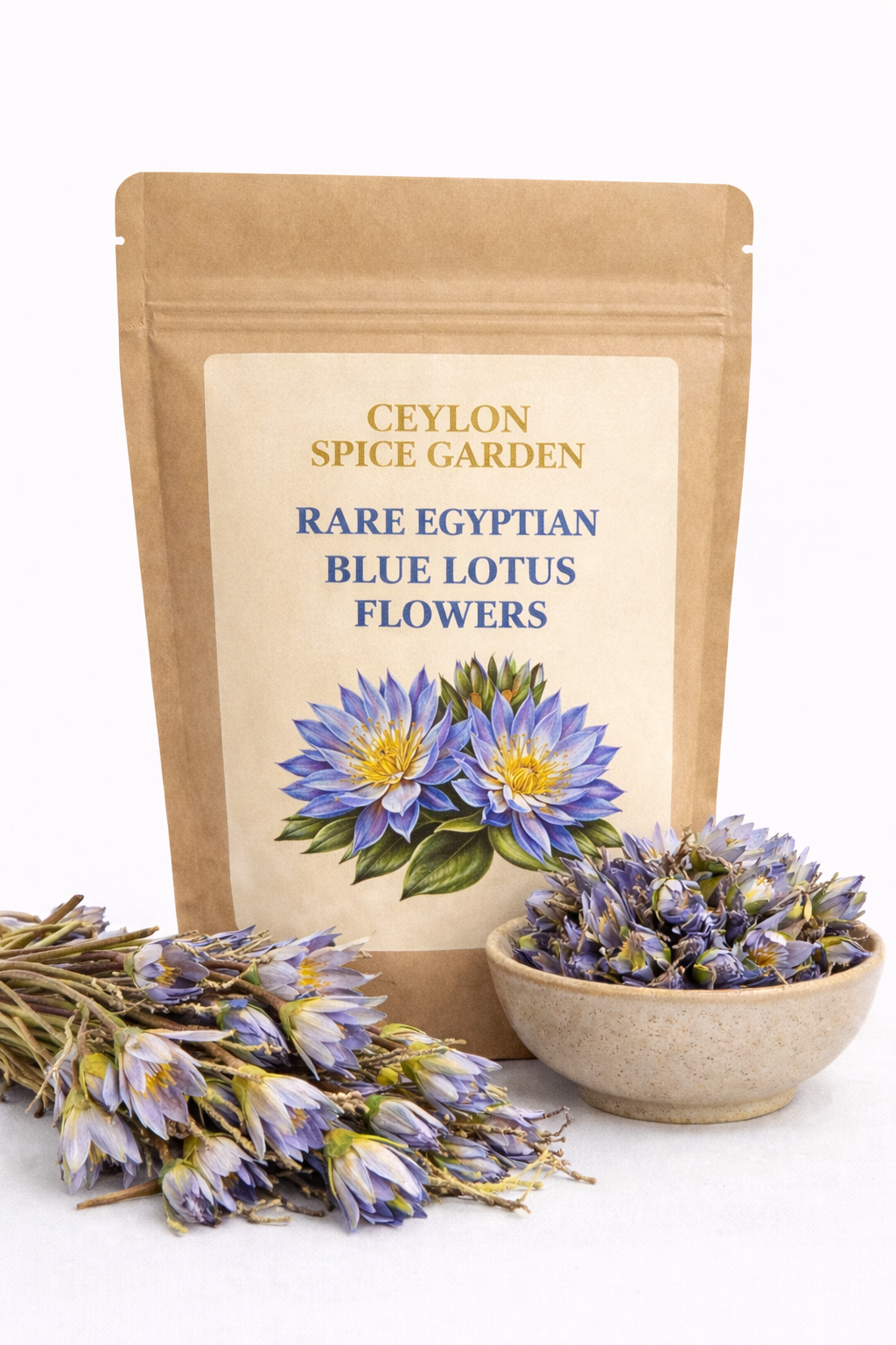 Rare Egyptian Blue Lotus Flowers – 100% Organic Whole & Crushed (Nymphaea Caerulea)